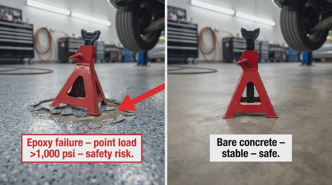 Garage Flooring Under a Jack Stand: That Epoxy Kit Is a Safety Issue — Here's What Works