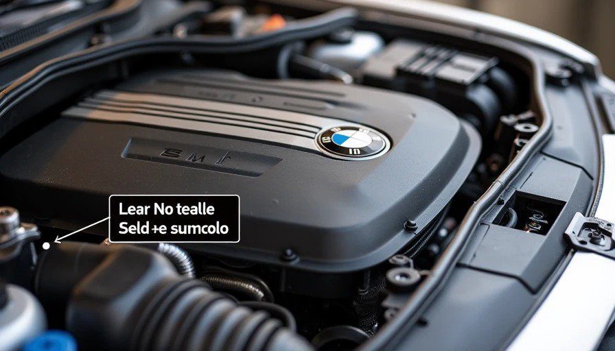 N54 cylinder head with ignition coil removed, oil pooled in spark plug well – spark plug tube seals failed