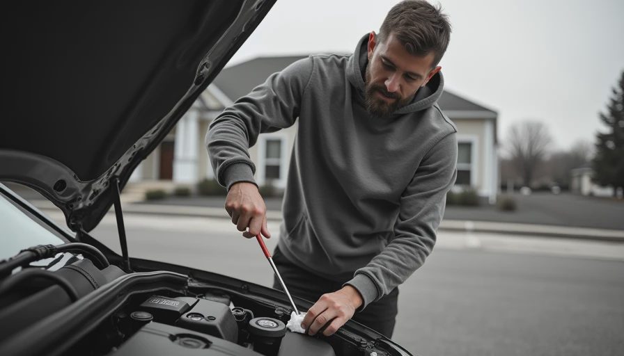 Illustration for how to check oil