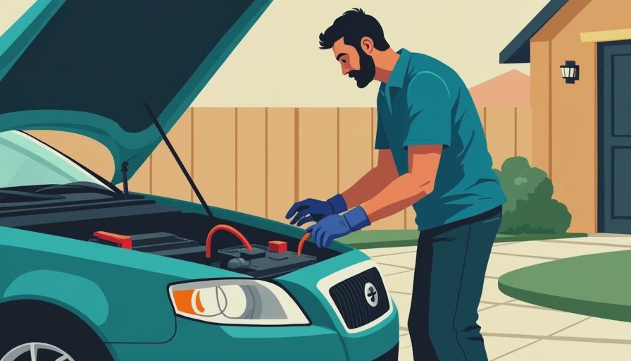 Illustration for how to disconnect car battery